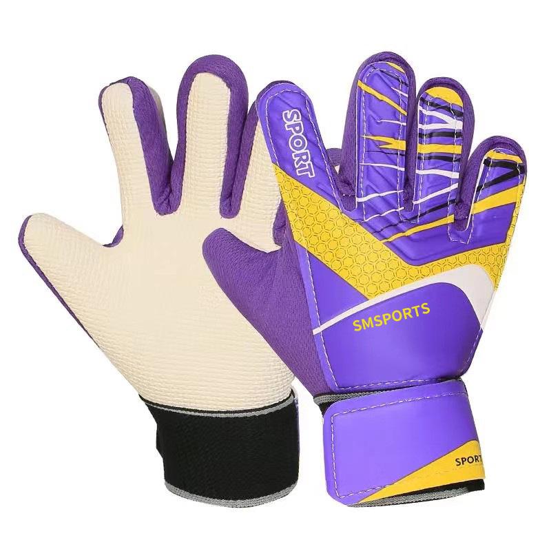 Children s Breathable Non-slip Football Goalkeeper Gloves Size 5 фиолетовый