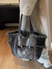Gradient Large-Capacity Denim Tote Bag - Versatile Commuter Shoulder Bag