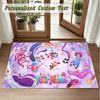 Crystal Velvet Square Rug Custom NameThe Amazing Digital Circus Pattern Non Slip Home Floor Decor Rug