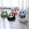 Practical Cat Bowls Non-slip Base Pets Puppy Cats Food Drink Water Feeder Neck Protection Dish Pet Bowl 200ml 15 Degrees Tilted