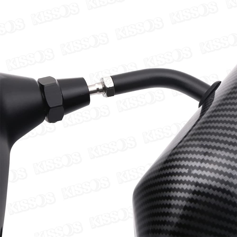 Universal Racing Mirrors with Carbon Fiber Pattern and Blue Set of Left and Lightweight, Lenses. Right.