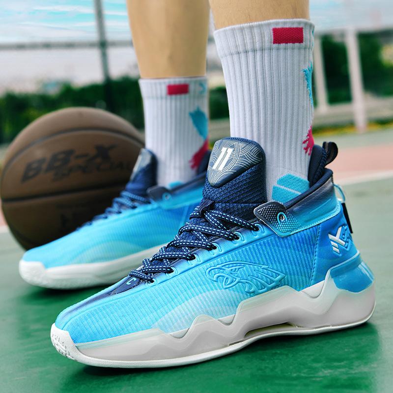 Practical basketball shoes Rubber running Casual indoor and outdoor Zhongbang luminous children's couple sole sports shoes Sneakers men