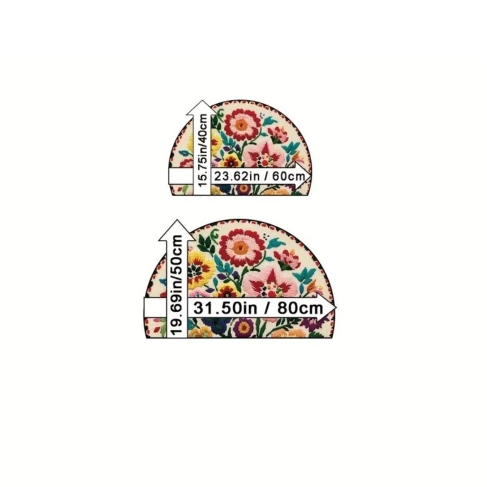 Non Slip Half Circle Doormat Wear Resistant Entryway Foot Mat Vintage Welcome Mat Home Decor