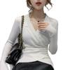 V-neck Solid Color Sweater Women's Inner Wear Autumn and Winter New Foreign Style Slim-fitting Outer Wear Pullover Knitted Sweater