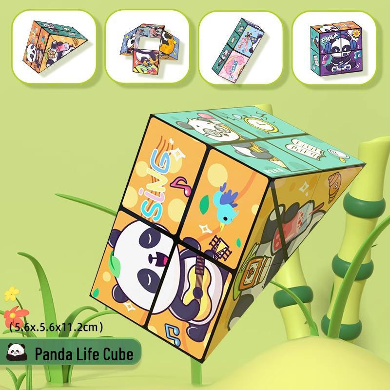 Panda Infinity Cube: 3D Geometric Folding Block - Educational Decompression Toy for Kids