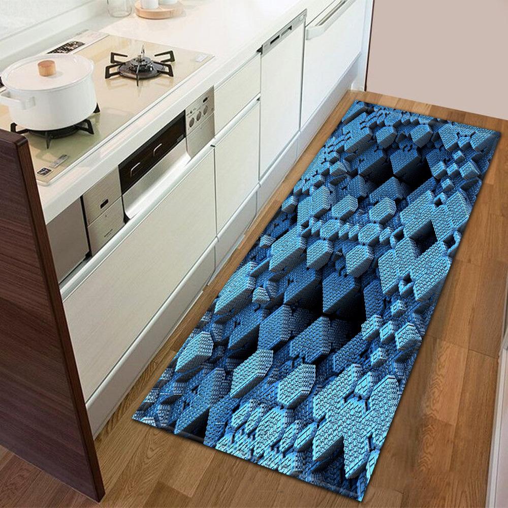 Entrance Door Mat Kitchen Bedroom Carpet Non-slip Floor Corridor Balcony Carpet Modern Printed Pattern Floor Mat