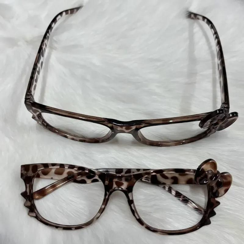 Y2K Leopard Print Eyeglass Frame Anime Kawaii Retro Glasses Cartoon Cute Eyewear Decorative Accessories