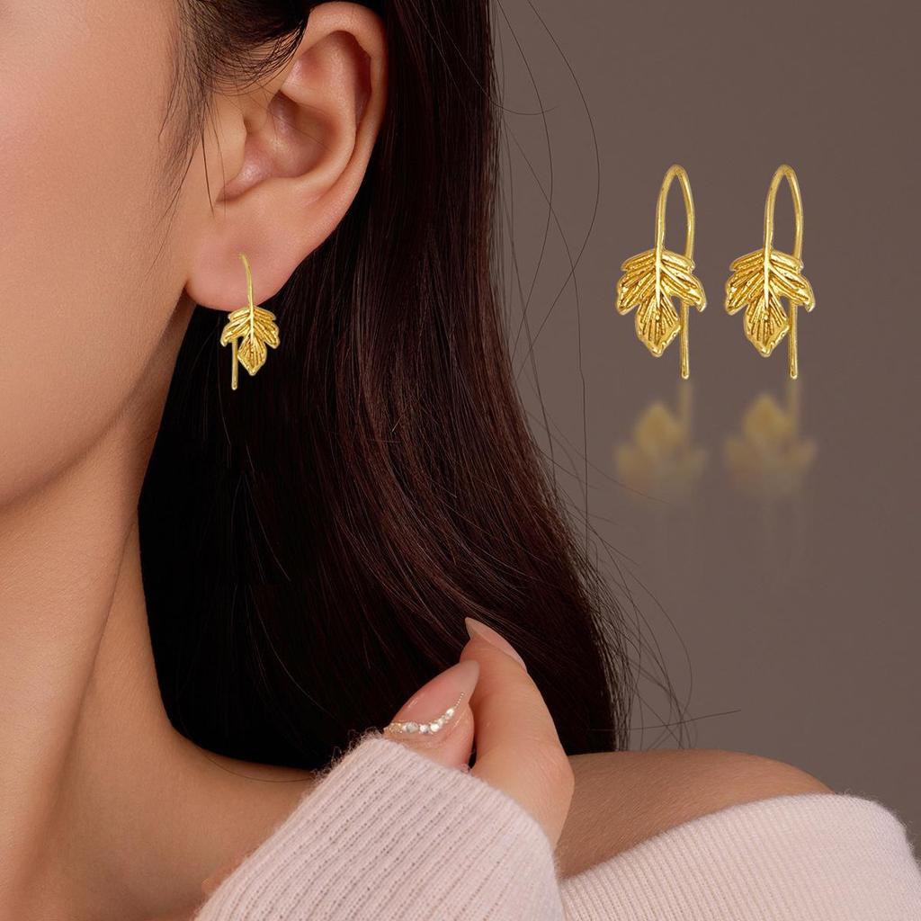Maple Leaf Autumn Earrings: Elegant Studs for Women – Fresh, Unique Design