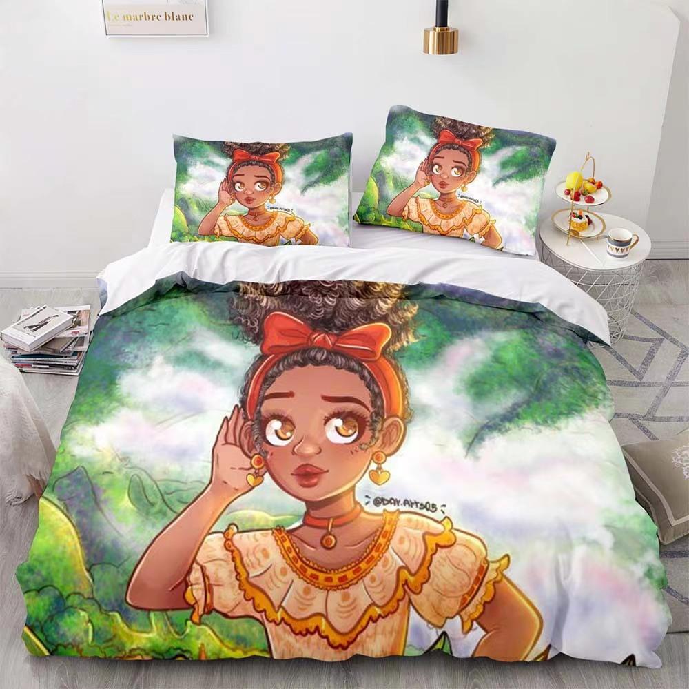 Magic Full House Three-Piece 3D Digital Printing Quilt Cover Pillowcase
