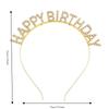 Glitter HAPPY BIRTHDAY Headband Metal Hair Accessories Crystal Birthday Tiaras Rhinestone Princess Hairbands Adult Girl