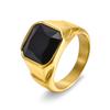 2026 Jewelry Personalized Square Cut Glass Gemstone Men's Ring Fashion Jewelry Ring