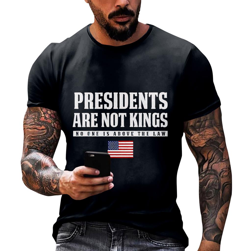 Men's  Neck Short-Sleeve T-Shirt With American Political Print
