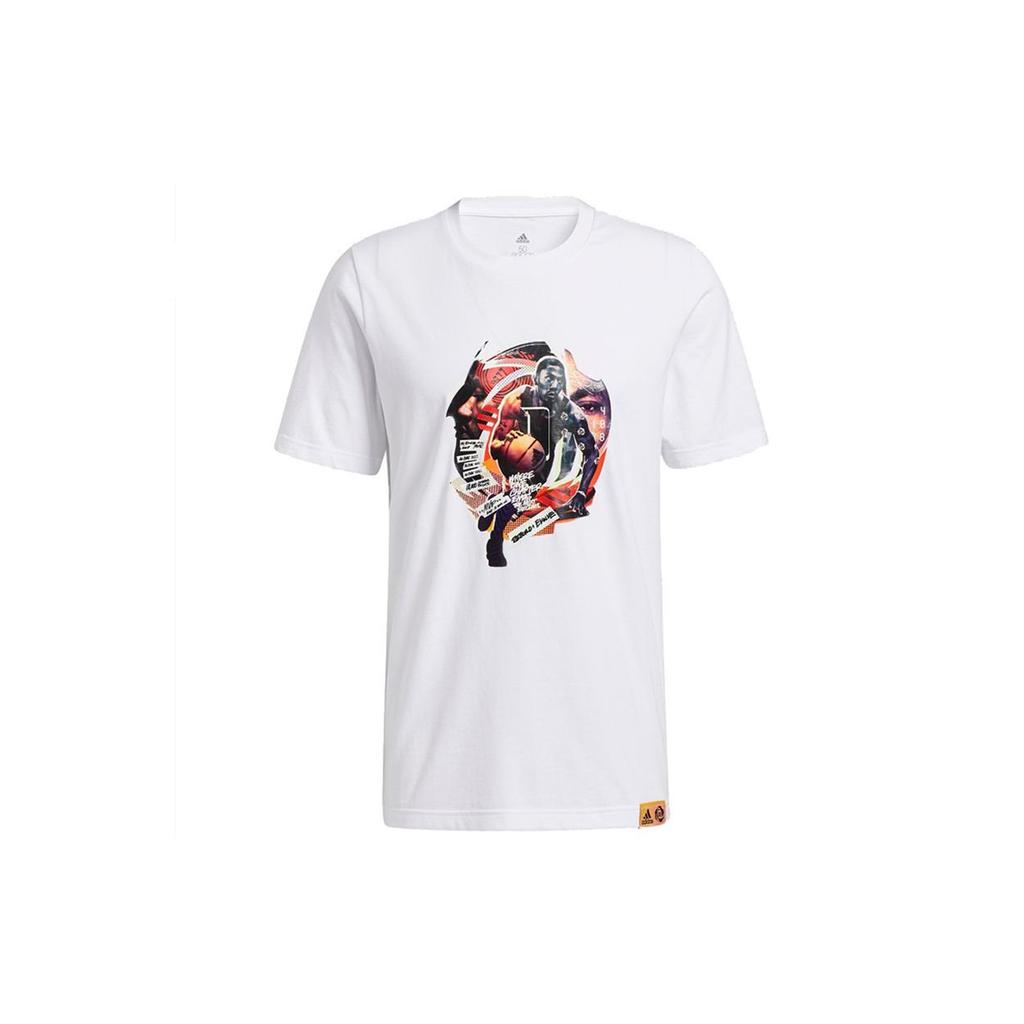 Adidas T Shirts Men's White Crew Neck Moderate Straight Fit GH6720