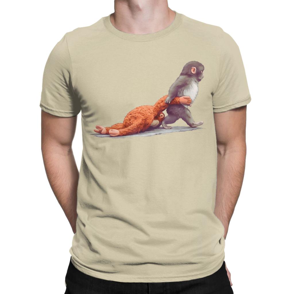 Casual Monkey Punch Baby Graphic Little Punch Big Love T-Shirt for Men T Shirts Short Sleeve Tees New Arrival Tops
