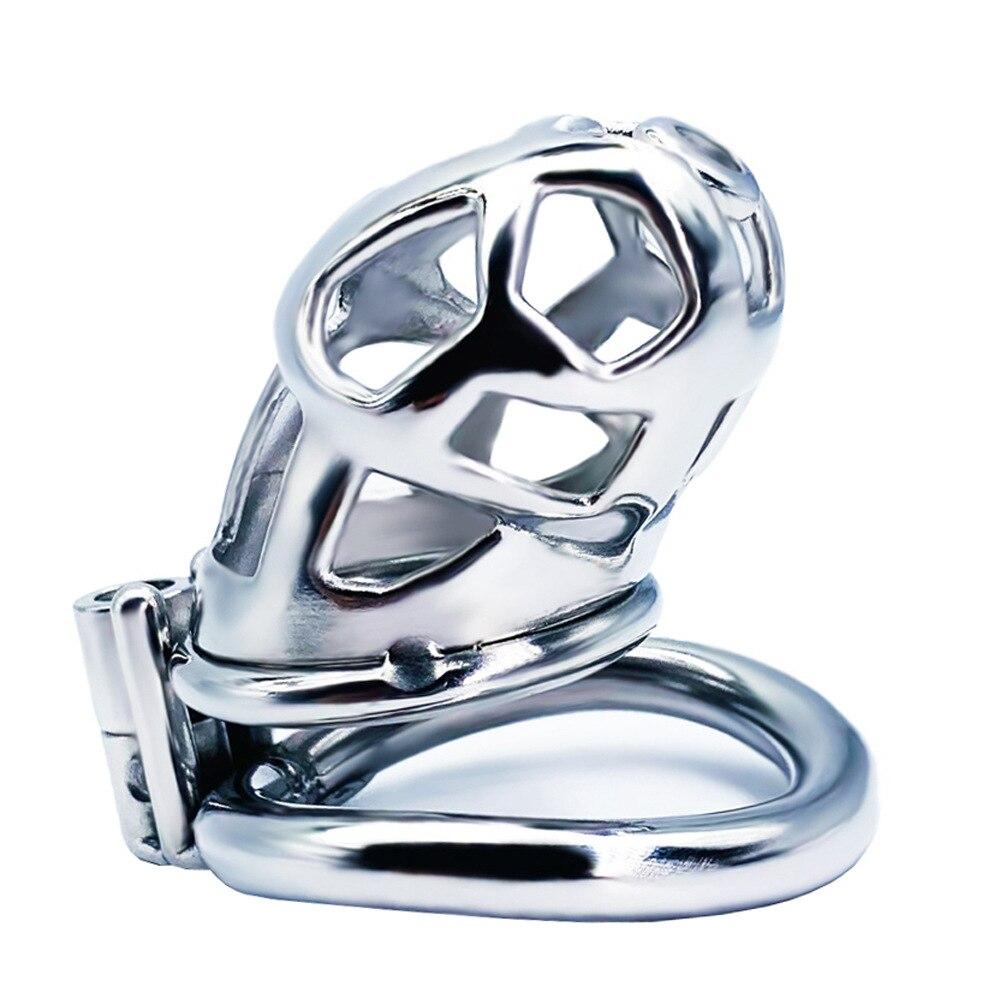 Buy BDSM Stainless Steel Metal Gay Slave Cock Ring Adult Sex Toy Penis Cage Chastity Belt Torture Fetish Chastity Device CB Lock at affordable prices — free shipping, real reviews with photos —