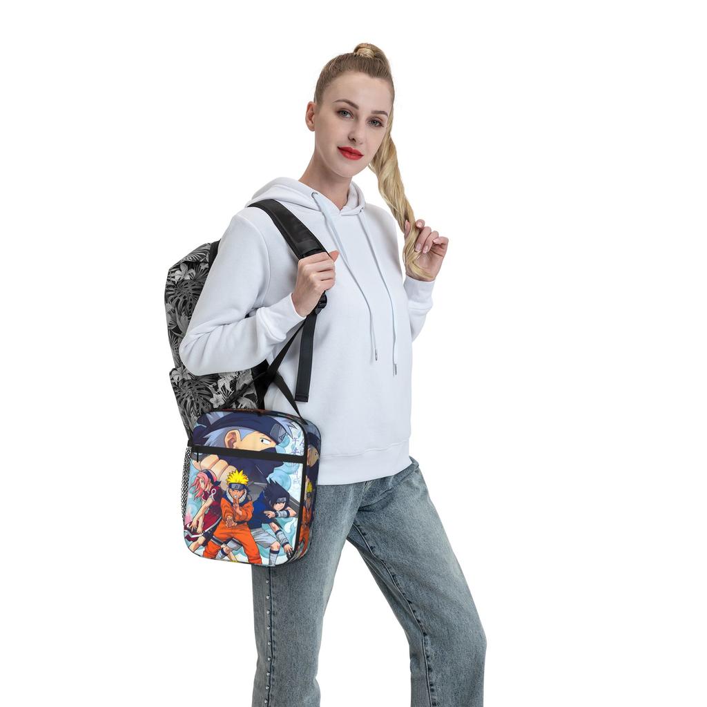 Naruto Anime Comic Insulated Lunch Bag Meal Pack Rice Bag  Bolsa Student Bento Lunch Handbag Insulation