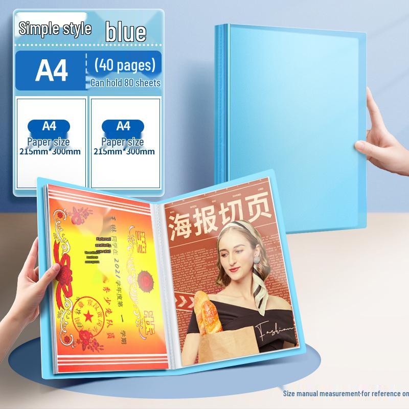 Art Portfolio Album: A3/A2/8K/4K Insert Type with 8 Storage Pockets for Children's Artwork