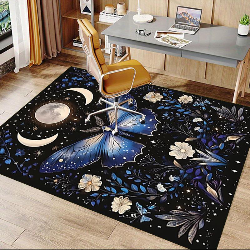 1pc Butterfly Night Carpet Anti Slip Polyester Floor Mat for office.Bedroom
