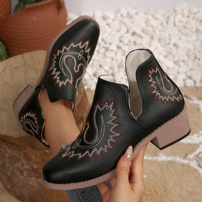 Spitzschuhe mit Blockabsätzen, Stiefel in großen Größen, Neue Kurzstiefel
