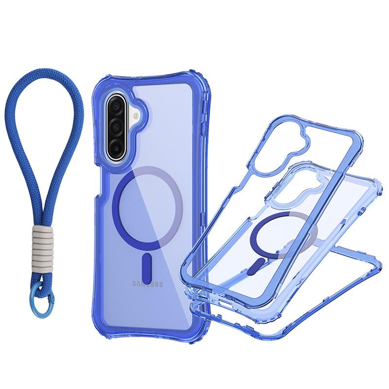 For Samsung A17 Magnetic Translucent 3-in-1 Phone Case with Wristband