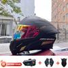Full Face Motorcycle Helmet With Dual Visor Flip-Up Design Bluetooth Compatible All Season Touring Rally ABS Certified