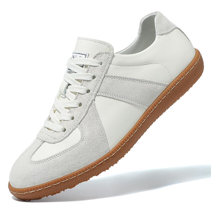 Dexun shoes men's spring sports and leisure retro versatile color matching flat-soled Forrest Gump simple lace-up men's shoes trendy little white boa