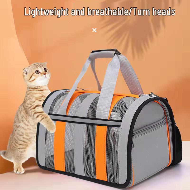 Foldable Pet Travel Bag: Breathable & Portable Carrier for Cats & Dogs, All-Season Use