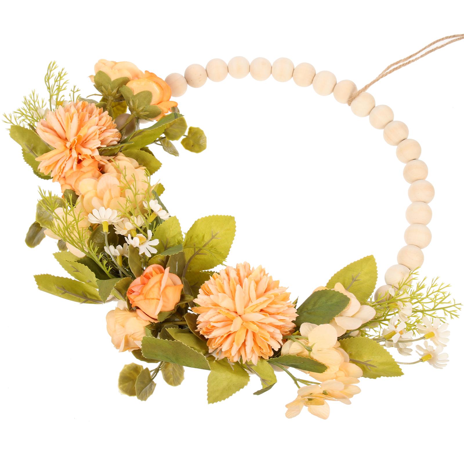 

Artificial Flower Green Hanging Garland Wreaths For Front Door For Home Decor Wedding Door Wall Indoor Outdoor Decoration оранжевый