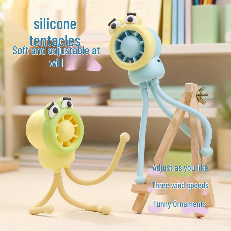 2026 Cute Octopus Mini USB Fan & Phone Holder for Desktop
