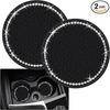 Car Non-slip Water Cup Pad Diamond Rhinestone Decor Rubber Round Mat Cup Holders Anti-skid Silicone Pads Auto Accessories