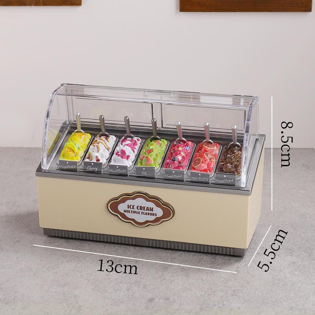 Mini-Eiscreme-Gefrierschrank Verkaufsautomat Spielzeug: Kinder-Supermarkt-Dessert-DIY-Spielhaus-Modell