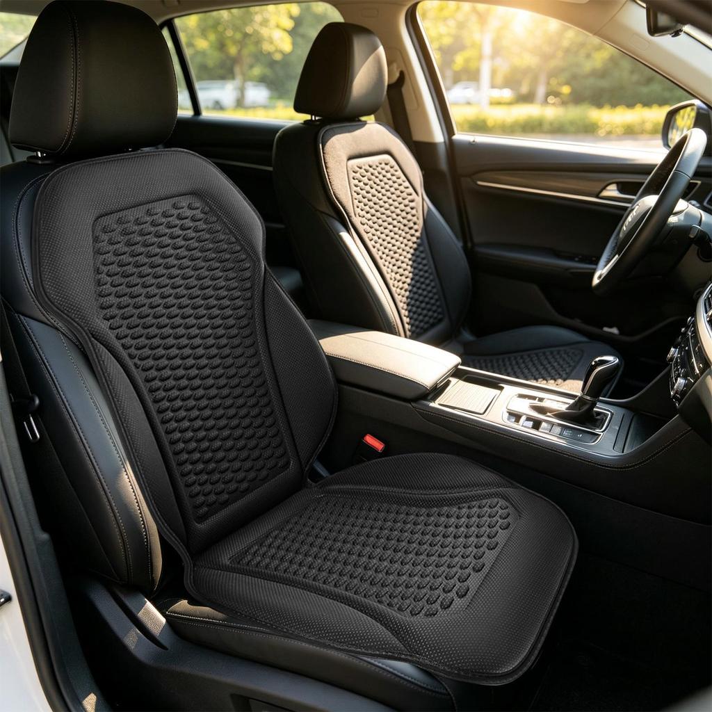 Cooling Car Seat Cover Non-Slip Summer Breathable Ergonomic Car Seat Cooler Chair Cushions for Truck SUV RV Sedan Travel Long