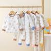 Infant and Toddler Set with Three-layer Cotton Jacket for Male and Female Babies To Keep Warm Cotton Underwear Set
