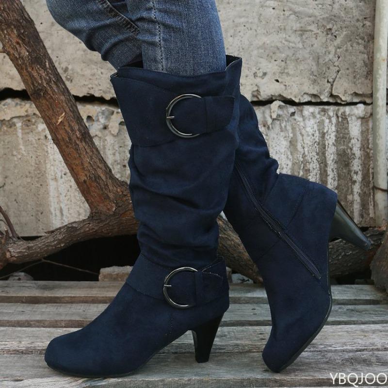 Fashionable Versatile New Spring Autumn Mid Length Boots Elegant Simple High-heeled Women's Shoes Minimalist Comfortable Boots