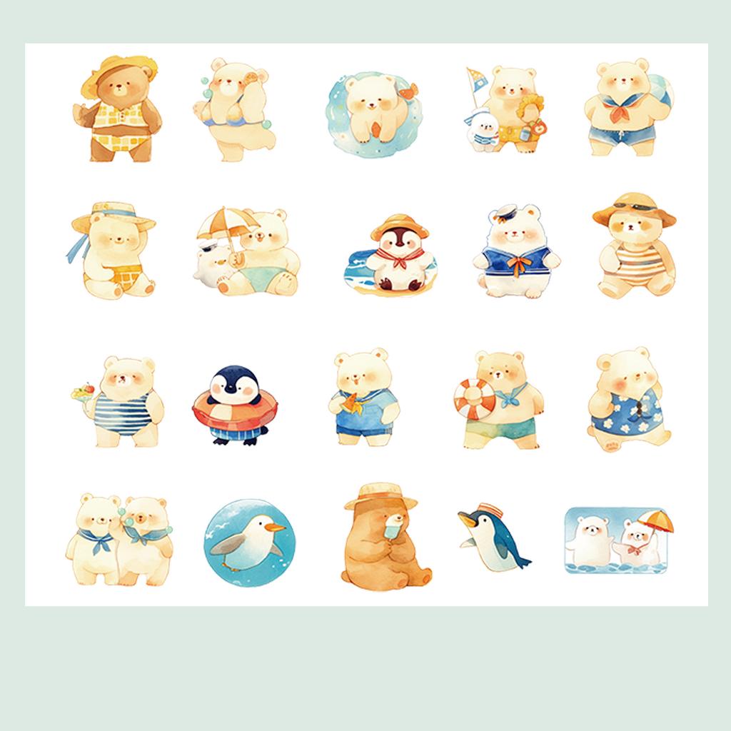 40 pcs/box Good Life Duck Album decorative stickers Self-adhesive stickers for DIY student creative stationery notebook diary