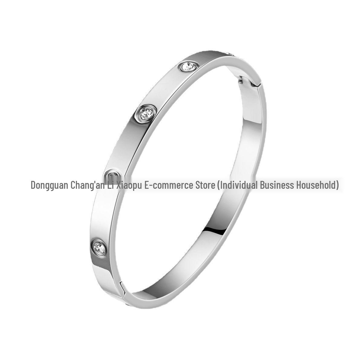 

Трансграничный золотой браслет из титановой стали с цирконом для пар