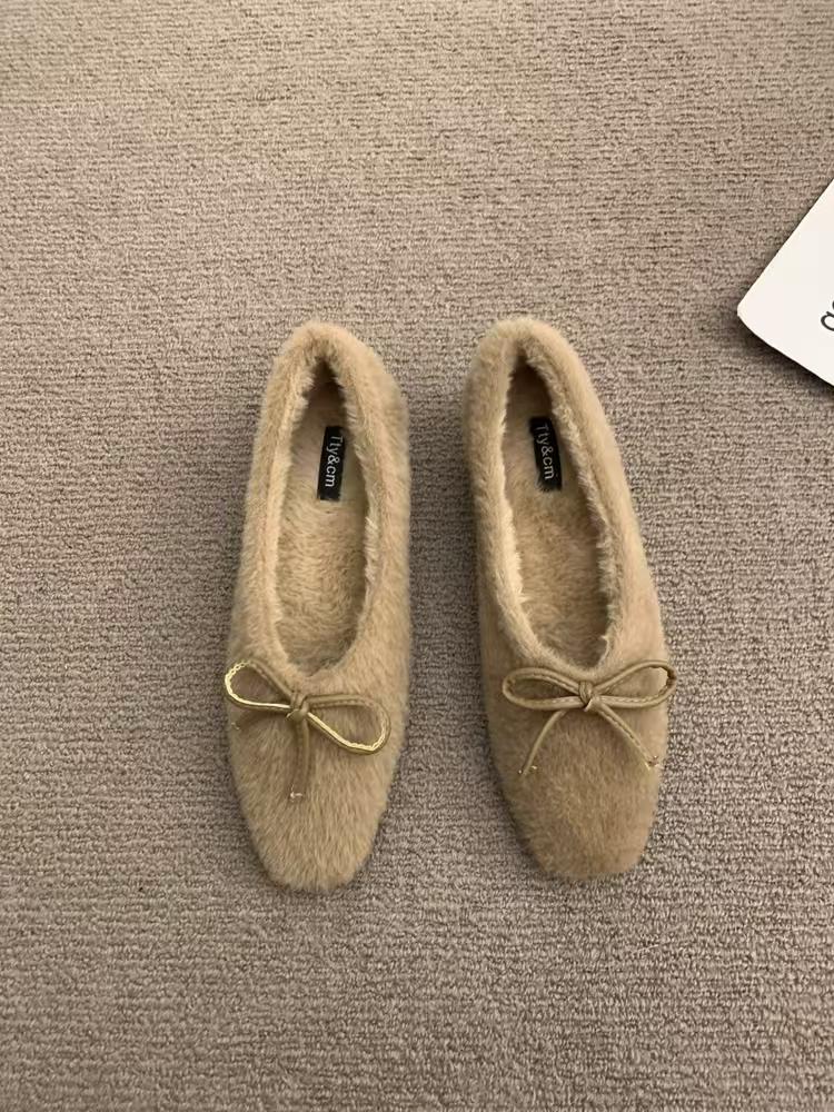 

Fashion Shoes Woman Flats Low Heels Casual Female Sneakers Slip-on Loafers Fur Round Toe Shallow Mouth Autumn Dress Boat Slip on Winter 38 хаки