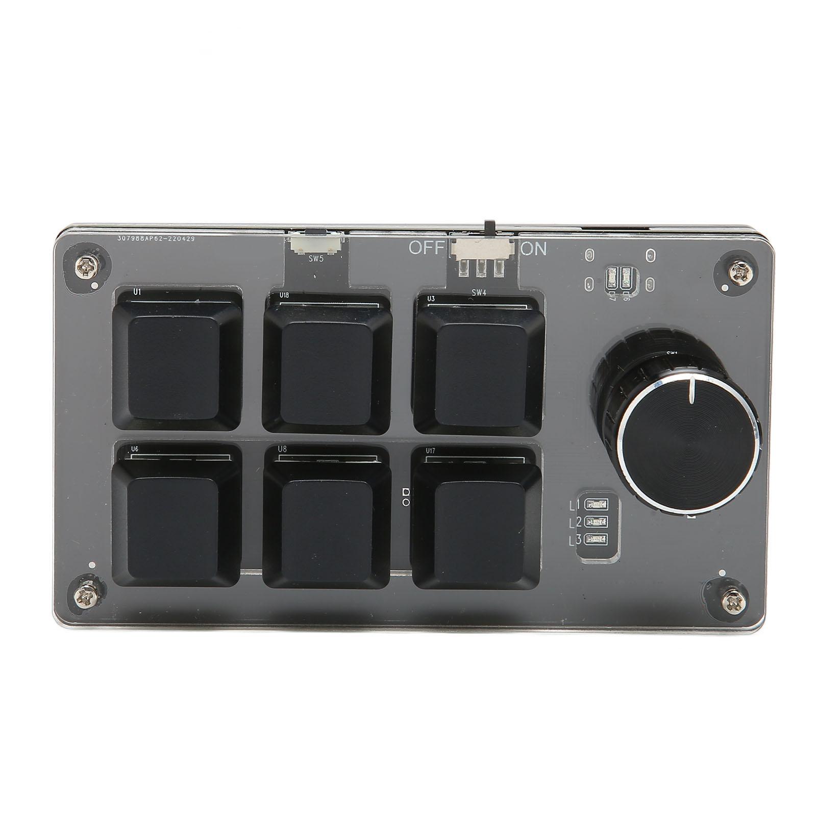 

Mechanical Gaming Keypad 6 Keys 1 Knob Small USB Wireless Dual Mode OSU Keypad DIY Programmable Keyboard