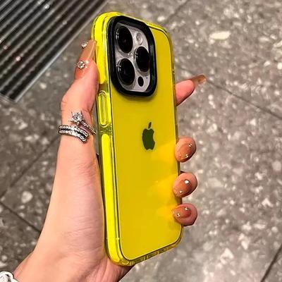 Luxus durchsichtige Airbag-Handyhülle für iPhone 11 12 13 14 15 16 17 Pro Max Plus 17 Air Kontrastierender Stoßfänger Stoßfeste TPU-Abdeckung