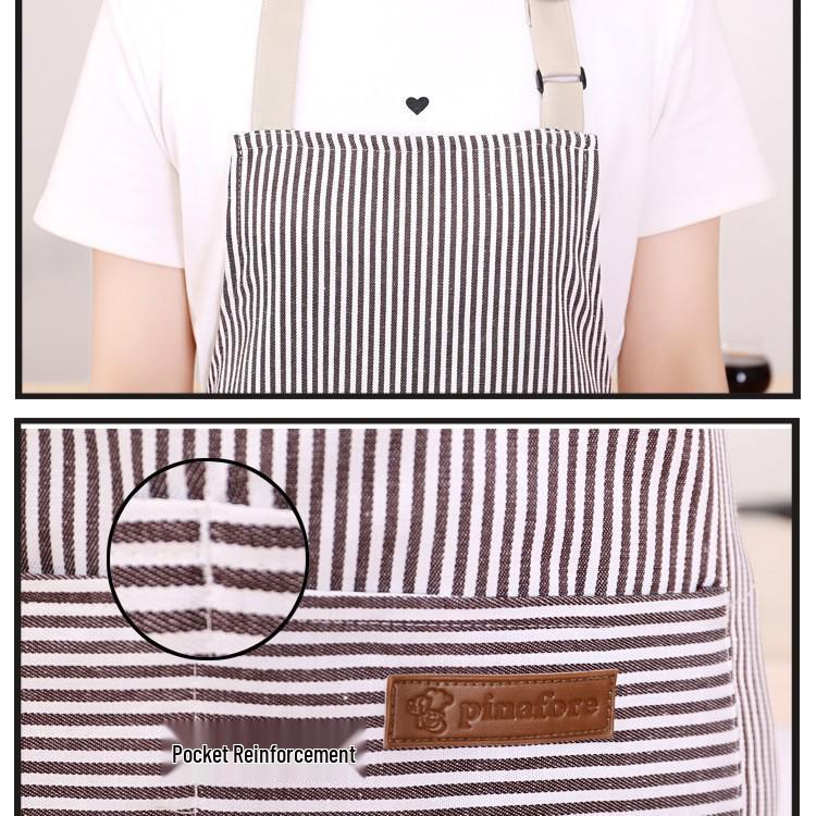 Cotton Linen Striped Halter Apron for Kitchen, Restaurant & Salon.