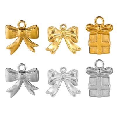 Pack of 5 Delicate Bowknot Necklace Pendants Bowknot Jewelry Findings Suitable for Jewelry Designing and Accessory