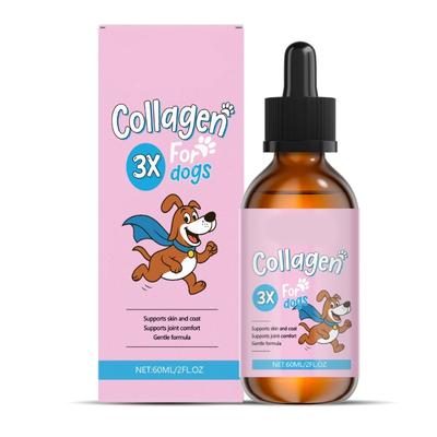 Kollagen-Tropfen-Nahrungsergänzungsmittel für Hunde 60ml Flüssigkeit Verbessert Haut Gesunde Fell Glanz Gelenkflexibilität Und Reparatur