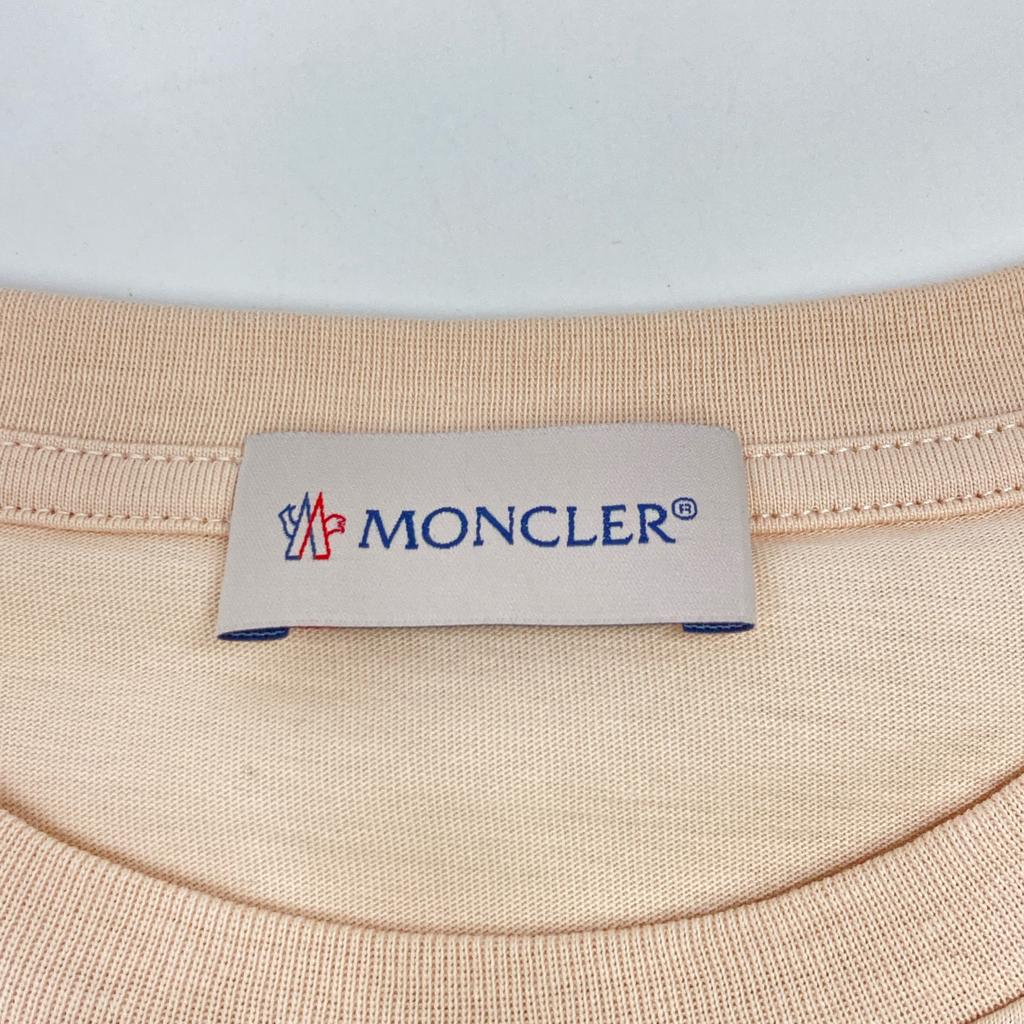 Moncler Beige Cotton Logo Patch T-Shirt Tops 14A beigeUsed