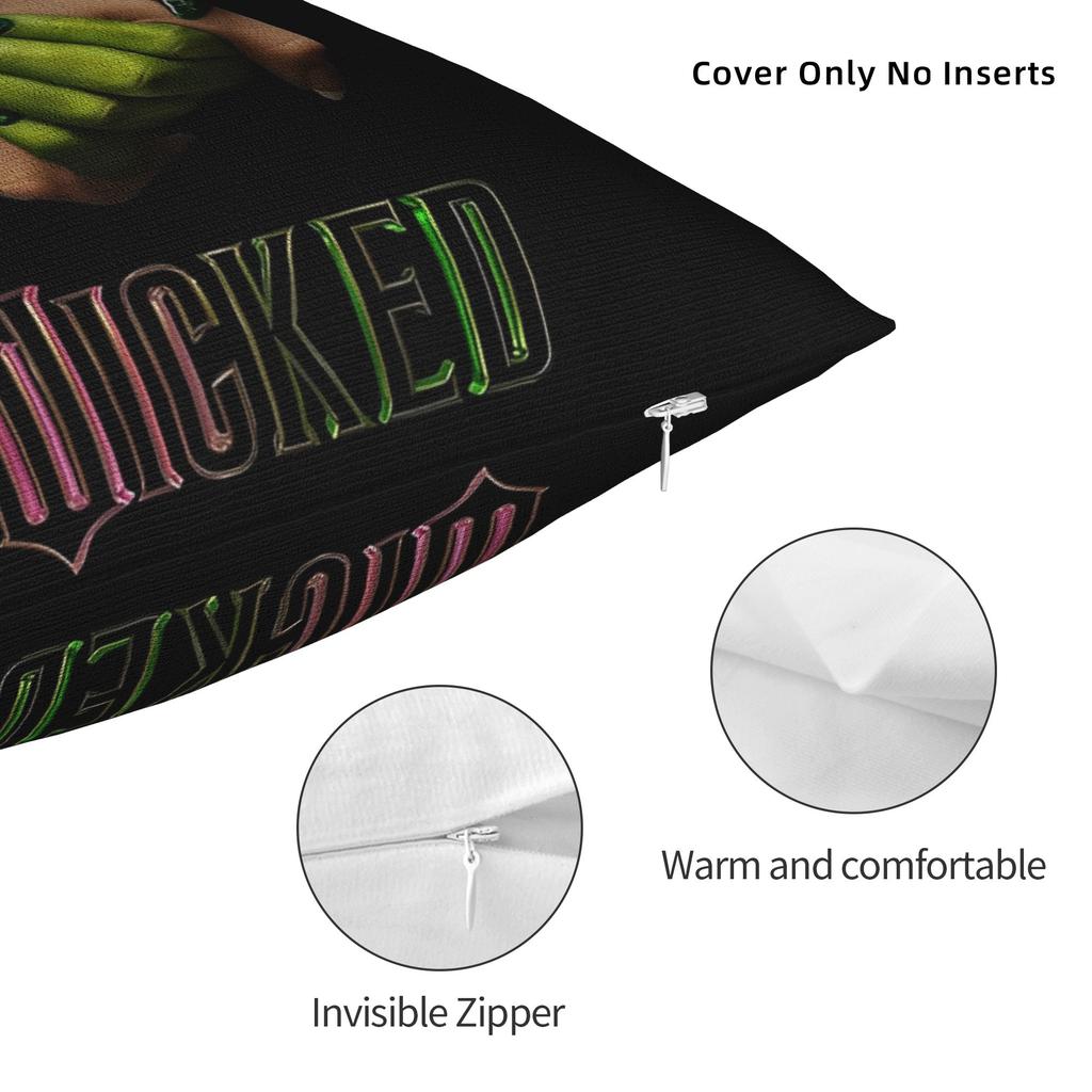 Printed Wicked Elphaba & Glinda Tonal Pillowcase Polyester Cushion Cover Decorations Witch Throw Pillow Case Cover Home Zippered