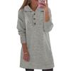 Women's Long Sleeve Shirt Dress Turn Down Collar Loose Waist Casual Solid Knit Sweater Dress