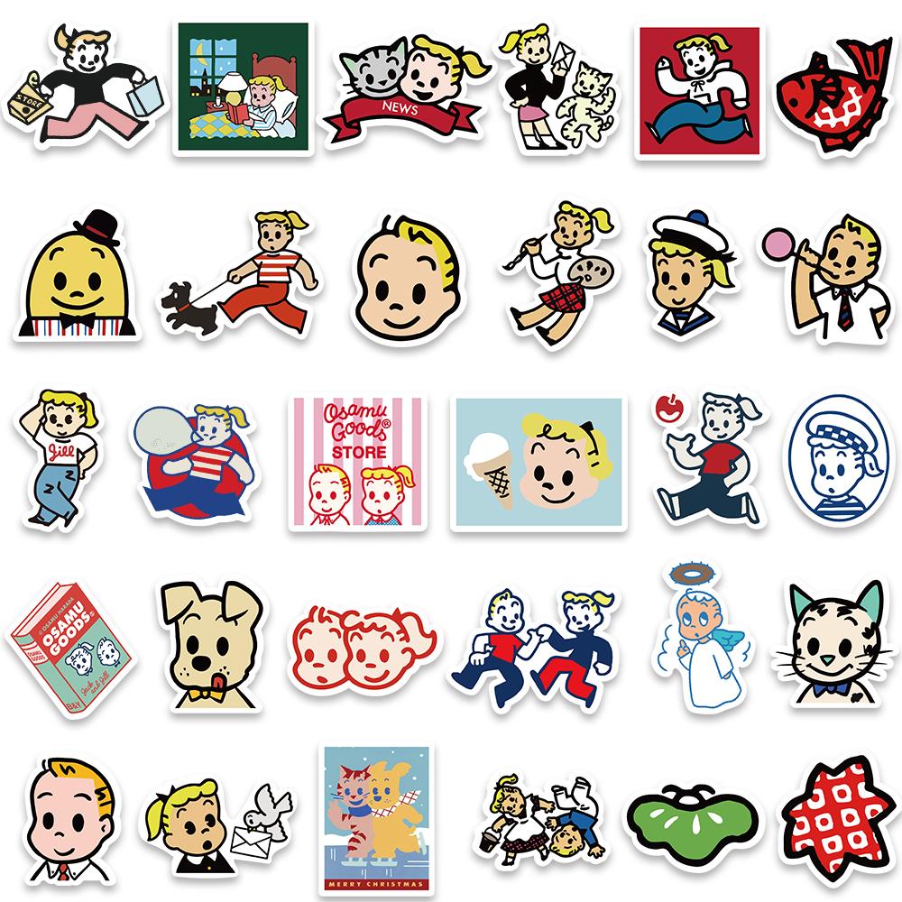 60Pcs Japanese Anime Kawaii Osamu Graffiti Sticker Cute Aesthetic Decal For Bottle Car Notebook Bicycle Diary Sticker Kid Toy