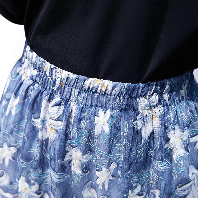 Women's Flowy Printed A-Line Midi Skirt
