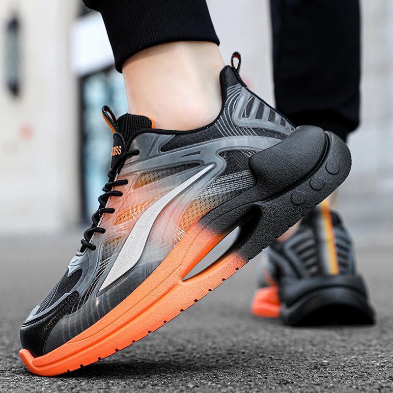 Men’s Sports Shoes Women Running Sneakers Black Basketball Shoes Thick Sole Height Increase Couple Shoes Plus Size