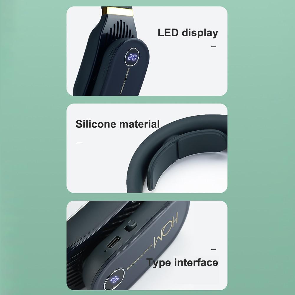 Aer condiționat portabil nou, răcitor pentru gât, ventilator electric fără lame, încălzire, încălzire, purtabil, masaj pentru gât, gât personal