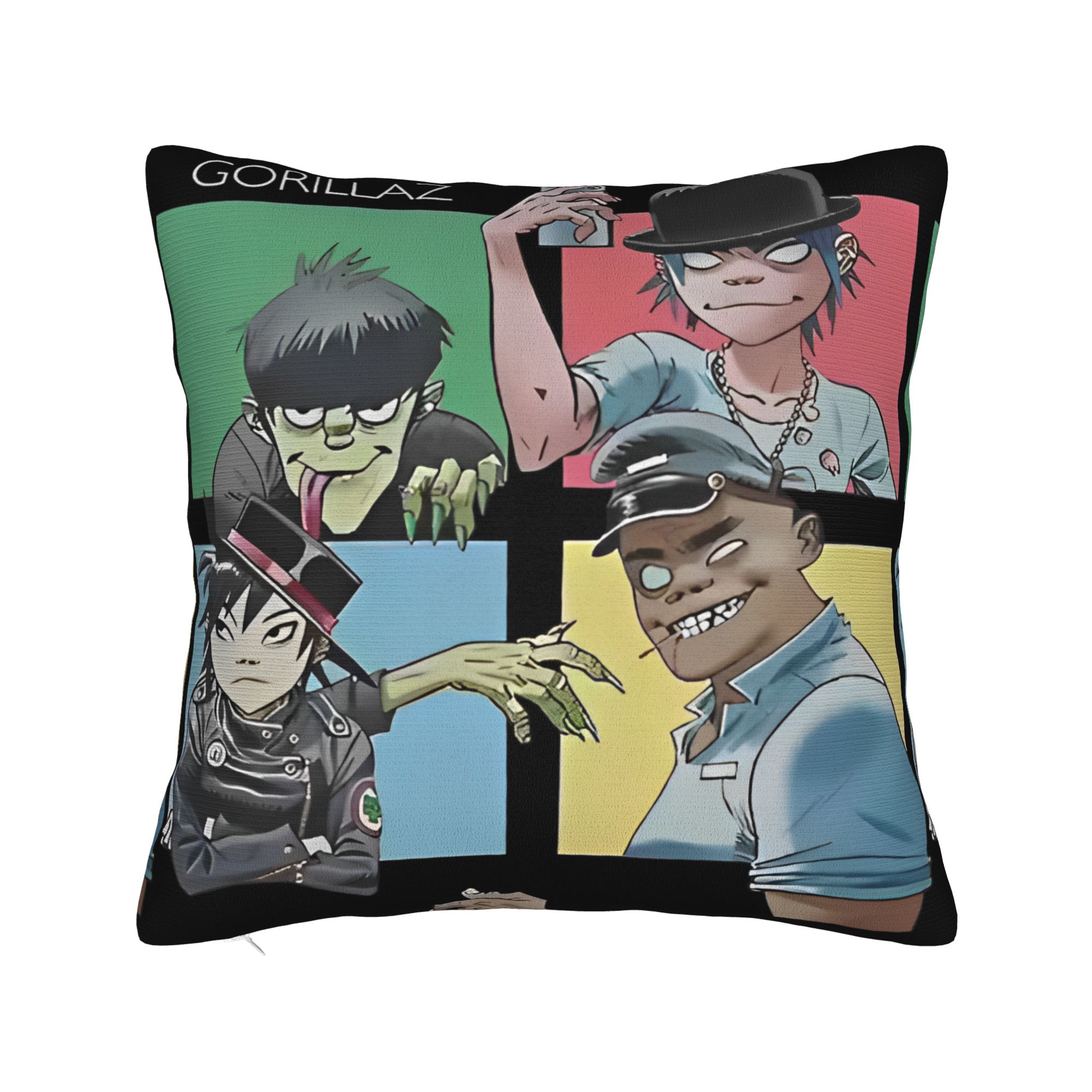 

Gorillazs Pillowcases Rock Band Cute Funny Pillow Case For Wedding Party Home Decor Square Pillow Cover 12x12Inch